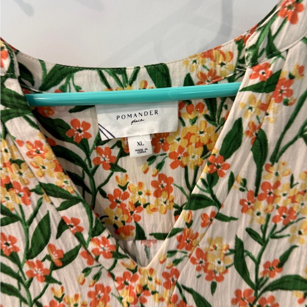 Tuckernuck Cream Floral Mini Dress with Orange and Green Print - Picture 5 of 6